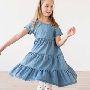Hanna Andersson Twirl Power Chambray Dress sz. 5/110